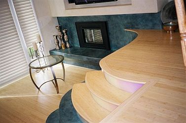 Custom Curved Bamboo Landing and Steps