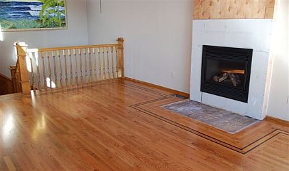 Red Oak with Walnut border flooring
